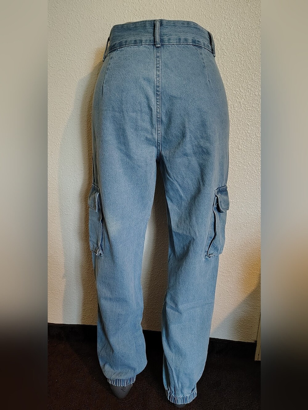 Shein Light Blue Stone Washed Distressed Denim Jeans - Picture 2 of 9